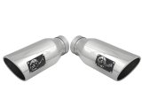 aFe Large Bore-HD 4in 409 Stainless Steel DPF-Back Exhaust w/Polished Tips 15-16 Ford Diesel Truck thumbnail 9