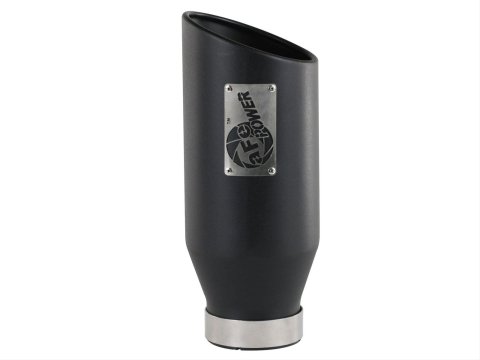 aFe MACH Force-Xp 409 Stainless Steel Clamp-on Exhaust Tip 3in Inlet 4in Outlet - Black