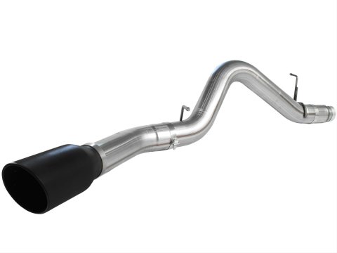 aFe MACH Force XP Exhaust 5in DPF-Back SS 11-13 GM Diesel Trucks V8-6.6L (td) (LML) (Blk Tip)