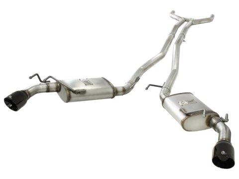 aFe MACH Force XP Exhaust 2.5in Stainless Steel CB/10-13 Chevy Camaro V6-3.6L (td) (gloss blk tip)