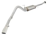 aFe MACHForce XP Exhaust 3in-3.5in SS Single Side Ext CB w/ Polished Tips 15 Ford F150 V8 5.0L CC/SB thumbnail 1