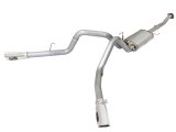 aFe MACHForce XP Exhaust 3in SS Dual Side Ext CB w/ Polished Tips 2015 Ford F150 5.0L V8 CC/SB EC/LB thumbnail 1