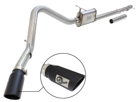 aFe MACH Force XP Exhaust 3in-3.5in SS Single Side Ext CB w/ Black Tip 99-04 Ford F150 V8 5.4L/6.8L