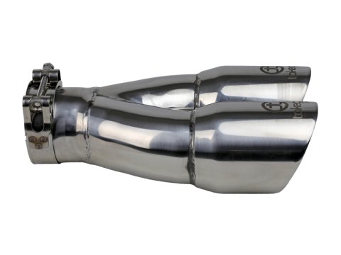 aFe Takeda 2.5in 304 Stainless Steel Clamp-on Exhaust Tip 2.5in Inlet 3in Dual Outlet - Polished thumbnail 5