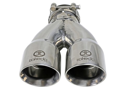 aFe Takeda 2.5in 304 Stainless Steel Clamp-on Exhaust Tip 2.5in Inlet 3in Dual Outlet - Polished thumbnail 6