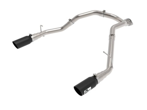 aFe Large Bore-HD 3 IN 409 Stainless Steel DPF-Back Exhaust System w/Black Tip RAM 1500 20-21 V6-3.0