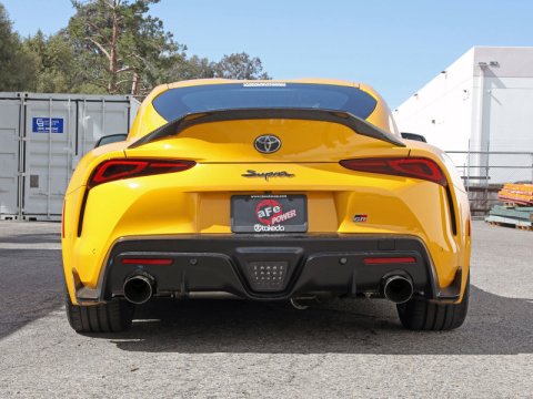 aFe POWER Takeda 2021 Toyota Supra 2.0L (t) 2.5in-3in 304 SS CB Exhaust w/ Polished Tips thumbnail 4