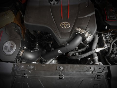 aFe BladeRunner Black 2-3/4in Aluminum Charge Pipe 2021 Toyota Supra GR (A90) I4-2.0L (t) B48 thumbnail 1