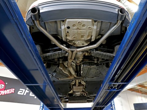 aFe 17-19 Audi A4 (L4-2.0L) MACH Force-Xp Stainless Steel Axle-Back Exhaust System - Black Tip thumbnail 9