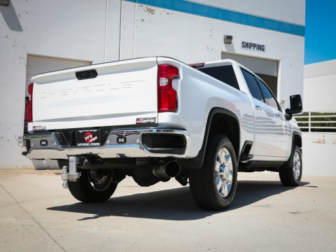 aFe Large Bore-HD 5 IN 409 SS DPF-Back Exhaust System w/Black Tip 20-21 GM Truck V8-6.6L thumbnail 4