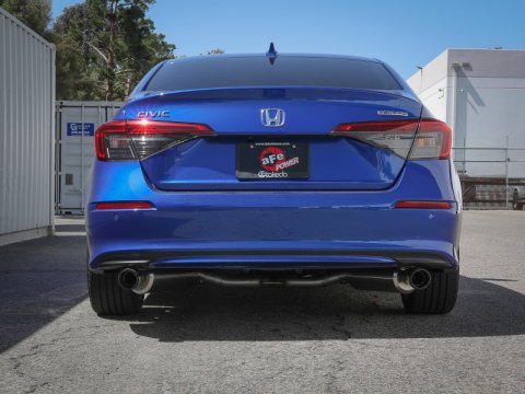 aFe Takeda 2.5in 304 SS Cat-Back Exhaust System w/CF Tips 2022+ Honda Civic L4-1.5L (t) thumbnail 4