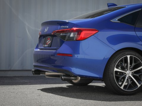 aFe Takeda 2.5in 304 SS Cat-Back Exhaust System w/CF Tips 2022+ Honda Civic L4-1.5L (t) thumbnail 8