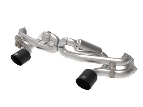 aFe MACHForce XP 2.25in-2.5in 304SS Exhaust Cat-Back Porsche 20-22 Cayman GT4(718) 4.0L - Black Tips thumbnail 1