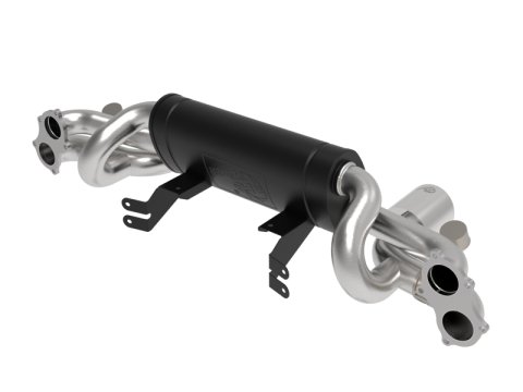 aFe MACHForce XP 2.25in-2.5in 304SS Exhaust Cat-Back Porsche 20-22 Cayman GT4(718) 4.0L - Black Tips thumbnail 6