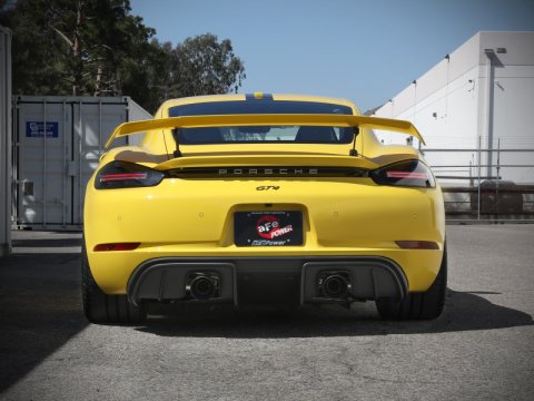 aFe MACHForce XP 2.25in-2.5in 304SS Exhaust Cat-Back Porsche 20-22 Cayman GT4(718) 4.0L - Black Tips thumbnail 9
