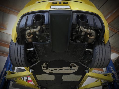 aFe MACH Force XP 2.25in-2.5in 304SS Exhaust Cat-Back 20-22 Porsche Cayman GT4 (718) - Carbon Tips thumbnail 6