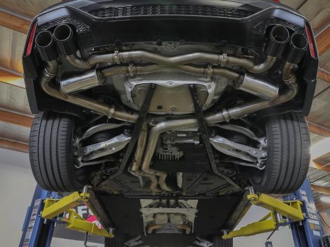 aFe 20-22 Audi RS6 Avant V8 4L (tt) MACH Force-Xp 3in to 2.5in 304 SS Cat-Back Exhaust w/ Black Tip thumbnail 1