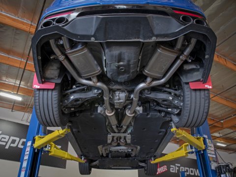 aFe Gemini XV 2.5in 304 SS Cat-Back Exhaust w/Cut-Out 18-22 Kia Stinger V6 3.3L thumbnail 6
