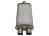 aFe MACH Force XP SS Muffler 2.5in Center Inlet / 2.5in Dual Outlets 18in L x 9in W x 4in H Body thumbnail 5