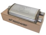 aFe MACH Force XP SS Muffler 3in Center Inlet / 2.5in Dual Outlets 22in L x 11in W x 6in H Body thumbnail 3