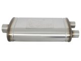 aFe MACH Force XP SS Muffler 3in Center Inlet / 2.5in Dual Outlets 22in L x 11in W x 6in H Body thumbnail 5