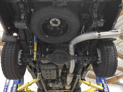 aFe Atlas Exhaust 5in DPF-Back Exhaust Aluminized Steel 2016 Nissan Titan XD V8-5.0L w/ Polished Tip
