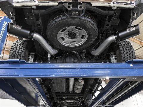 aFe LARGE Bore HD 4in Dual DPF-Back SS Exhaust w/Black Tip 16-17 GM Diesel Truck V8-6.6L (td) LML thumbnail 1