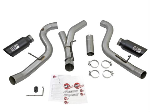 aFe LARGE Bore HD 4in Dual DPF-Back SS Exhaust w/Black Tip 16-17 GM Diesel Truck V8-6.6L (td) LML thumbnail 4