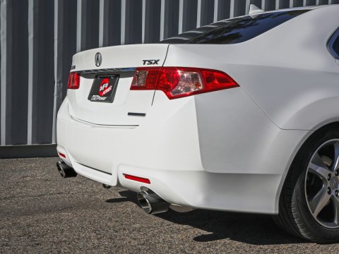 aFe 09-14 Acura TSX L4 2.4L Takeda 2-1/2in to 2-1/4in 304 SS Cat-Back Exhaust System w/ CF Tips thumbnail 4