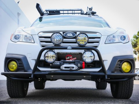 aFe POWER 10-14 Subaru Outback H4 2.5L / H6 3.6L Terra Guard Front Bumper w/ Winch Mount - Black thumbnail 4