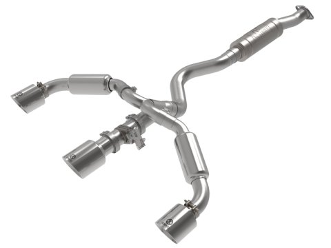 aFe 23-24 Toyota GR Corolla L3 1.6L (t) Gemini XV 3in to 2-1/2in Cat Back Exhaust w/ Polished Tips thumbnail 1