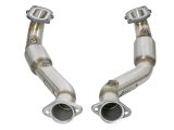 aFe POWER 14-18 Chevrolet Corvette C7 & Z06 Twisted Steel 3in 304 Stainless Steel Mid Pipe w/ Cat thumbnail 5