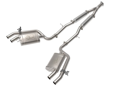 aFe 22-23 Kia Stinger L4-2.5L Turbo Gemini XV 3in to Dual 2-1/2in Cat-Back Exhaust System w/ Cut-Out thumbnail 1