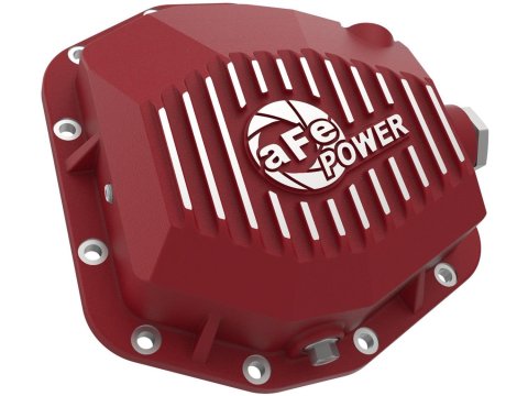 aFe 20-23 Jeep Gladiator JT (Dana M220) Pro Series Rear Differential Cover Red w/ Machined Fins