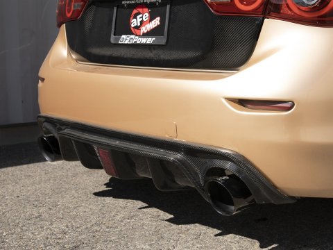 aFe 14-15 Infiniti Q50 V6 3.7L Takeda 2.5in 305 SS Cat Back Exhaust System w/ Black Tips thumbnail 2