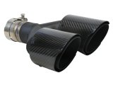 aFe Takeda 2.5in 304 Stainless Steel Clamp-on Exhaust Tip Driver side 2.5in Inlet 4in Dual-Carbon thumbnail 1