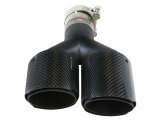 aFe Takeda 2.5in 304 Stainless Steel Clamp-on Exhaust Tip Driver side 2.5in Inlet 4in Dual-Carbon thumbnail 3
