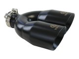 aFe Takeda 2.5in 304 Stainless Steel Clamp-on Exhaust Tip Passenger Side 2.5in Inlet 4inDual - Black thumbnail 1