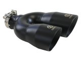 aFe Takeda 2.5in 304 Stainless Steel Clamp-on Exhaust Tip Driver Side 2.5in Inlet 4inDual-Black thumbnail 1