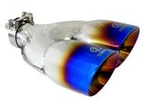 aFe Takeda 2.5in 304 Stainless Steel Clamp-on Exhaust Tip Passenger Side 2.5in Inlet 4inDual - Blue thumbnail 1