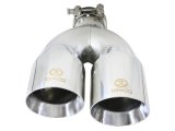 aFe Takeda 2.5in 304 Stainless Steel Clamp-on Exhaust Tip Drivers Side 2.5in Inlet 4inDual- Polished thumbnail 2