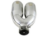 aFe Takeda 2.5in 304 Stainless Steel Clamp-on Exhaust Tip Drivers Side 2.5in Inlet 4inDual- Polished thumbnail 3
