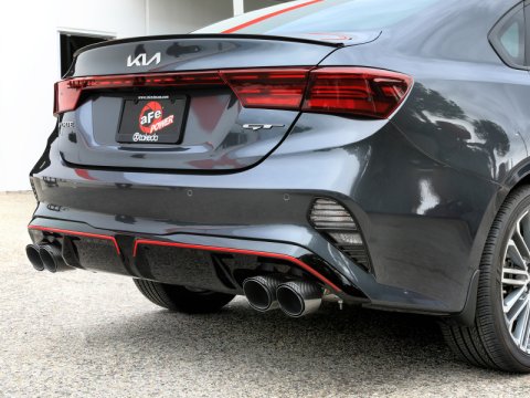 aFe 22-24 Kia Forte GT 1.6L 3in-2.5in 304 Stainless Steel Axle-Back Exhaust w/ Carbon Fiber Tips thumbnail 3