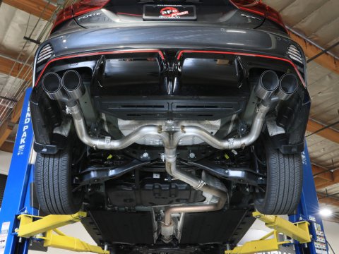 aFe 22-24 Kia Forte GT 1.6L 3in-2.5in 304 Stainless Steel Axle-Back Exhaust w/ Carbon Fiber Tips thumbnail 4