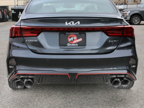 aFe 22-24 Kia Forte GT 1.6L 3in-2.5in 304 Stainless Steel Axle-Back Exhaust w/ Polished Tips thumbnail 2
