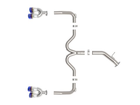 aFe 22-24 Kia Forte GT 1.6L 3in-2.5in 304 Stainless Steel Axle-Back Exhaust w/ Blue Flame Tips thumbnail 2