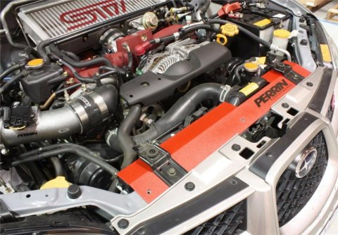 PERRIN 02-07 Subaru WRX/STi Radiator Shroud - Red thumbnail 2