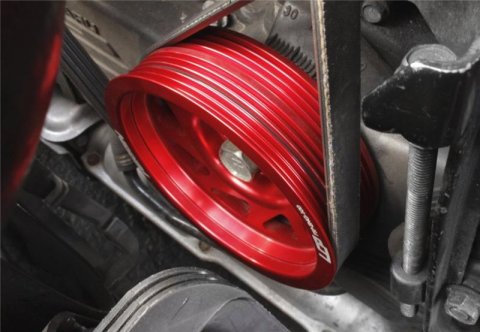 PERRIN 93-14 Subaru Impreza (Incl. 02-14 WRX) / 04-21 STI Lightened Crank Pulley - Red thumbnail 2