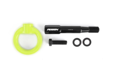PERRIN 15-17 Subaru WRX & STI / 13-17 Crosstrek / 12-16 Impreza Tow Hook Kit (Front) - Neon Yellow thumbnail 1