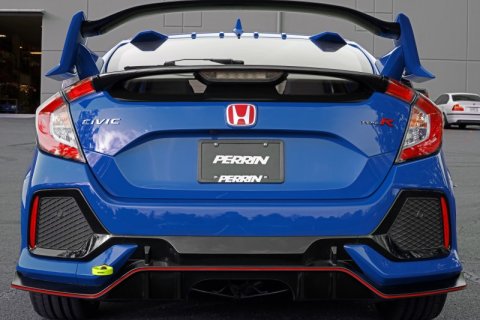PERRIN 17-21 Honda Civic Si/Type R/Touring/Hatchback Tow Hook Kit Rear - Neon Yellow thumbnail 1